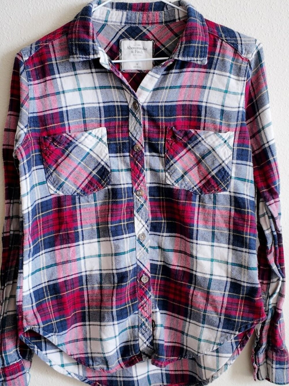 Abercrombie & Fitch Y2K plaid button up shirt size medium